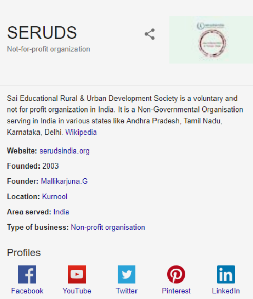 Seruds NGO India Now Have an Official Wikipedia Page