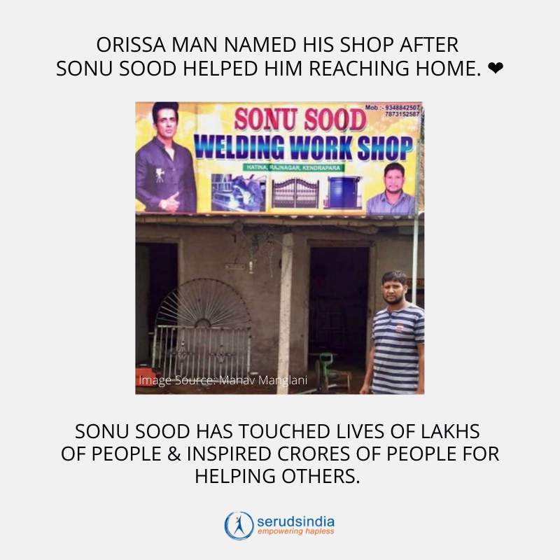 Orissa man named his shop after Sonu Sood helped him reaching home.
