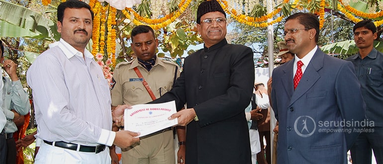 Award-from-his-Excellency-Governor-of A.P., Sri.E.S.L. Narasimhan.