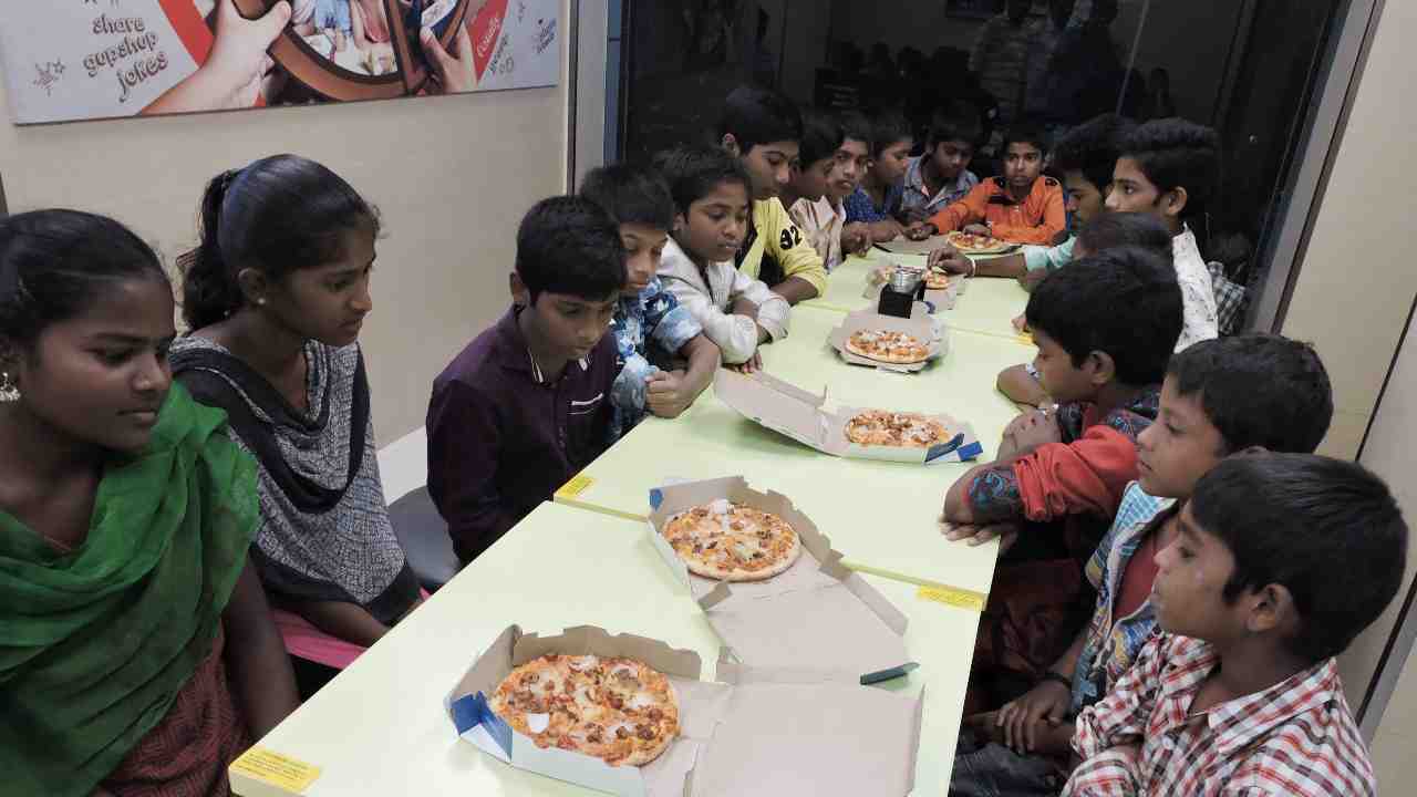 Pizza-Party-SERUDS-Orphanage-for-Girls & Boys-Kurnool
