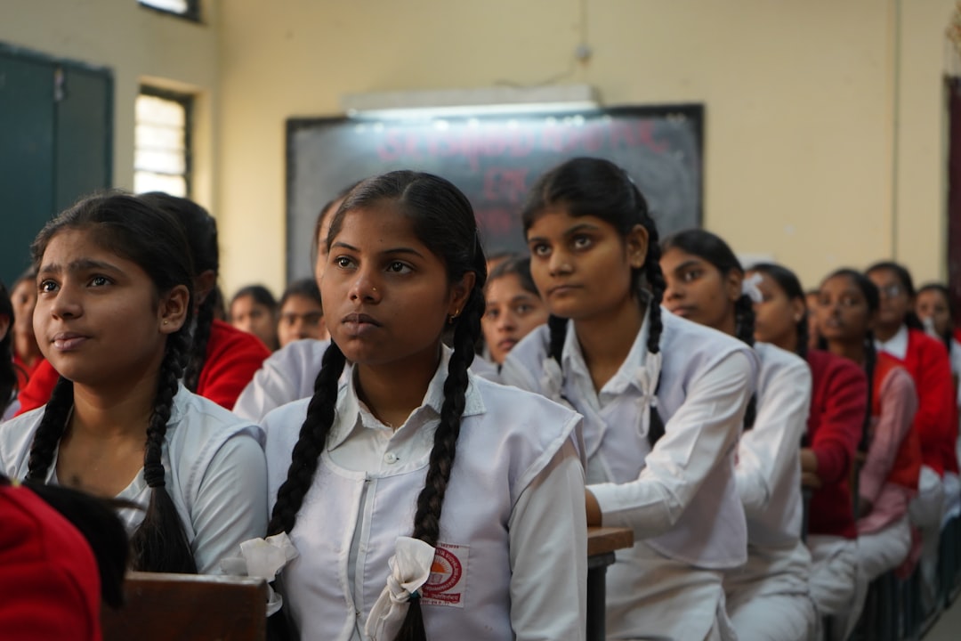 girls attending a class in school